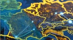 Umrisse von Frankreich und Deutschland auf einer Landkarte. Umrisse von Frankreich und Deutschland auf einer Landkarte.