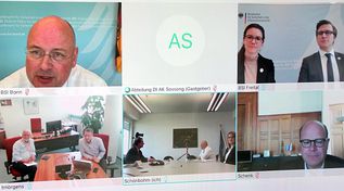 Zertifikatsübergabe an Globalfoundries (GF) per Videokonferenz (Quelle: BSI) Zertifikatsübergabe an Globalfoundries (GF) per Videokonferenz