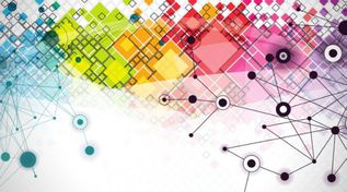 Quadrate im Farbverlauf - Titelbild des Leitfadens Blockchain (Quelle: GettyImages - AF-studios) Quadrate im Farbverlauf - Titelbild des Leitfadens Blockchain