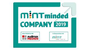 Logo MINT minded Company 2019 (Quelle: audimax Medien) Logo MINT minded Company 2019