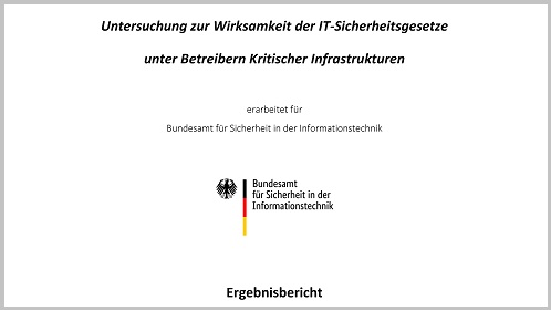 Titelblatt des Ergebnisberichts (Quelle: BSI) Titelblatt des Ergebnisberichts