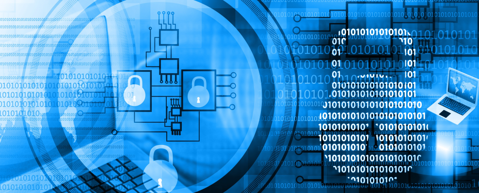 Illustration von Computern, Schaltungen, Platinen und Schlosssymbolen (Quelle: © bluebay2014 / Fotolia.com) Illustration von Computern, Schaltungen, Platinen und Schlosssymbolen